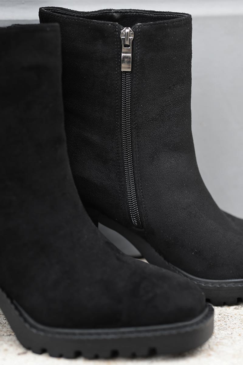 Bottines talons en su dine noir Horizons Lointains