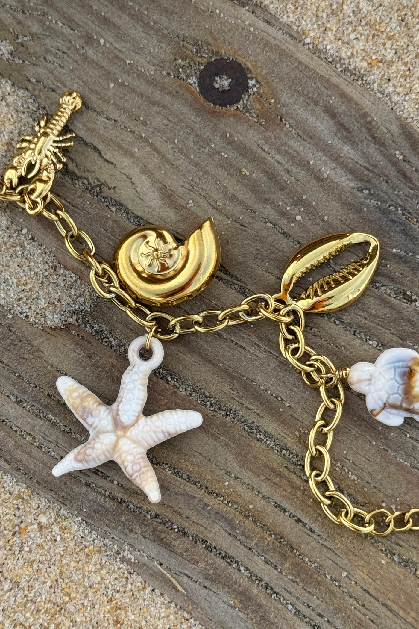 Golden Chain Ocean Treasures Charm Bracelet