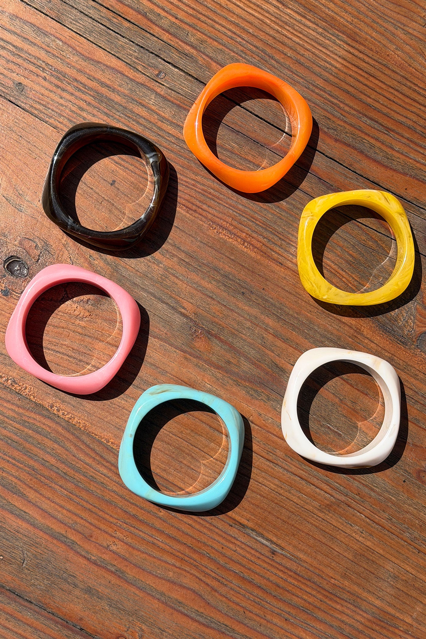 Orange Geo Chunky Lucite Bangle