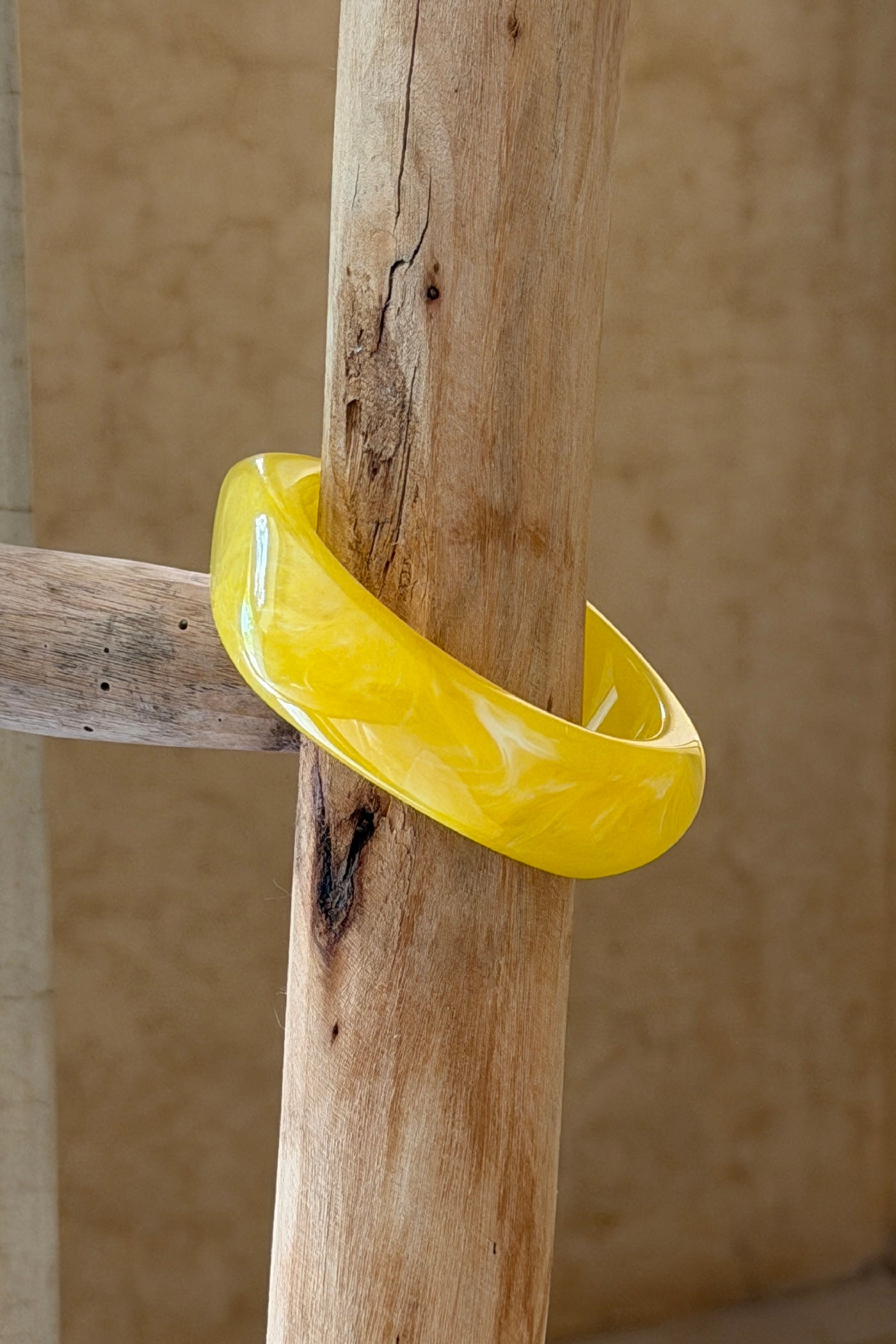 Yellow Geo Chunky Lucite Bangle
