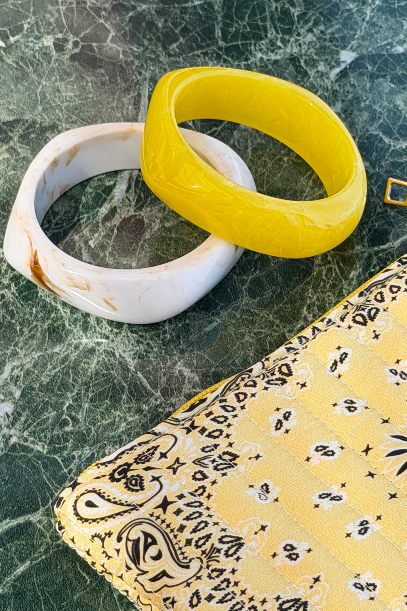 Yellow Geo Chunky Lucite Bangle
