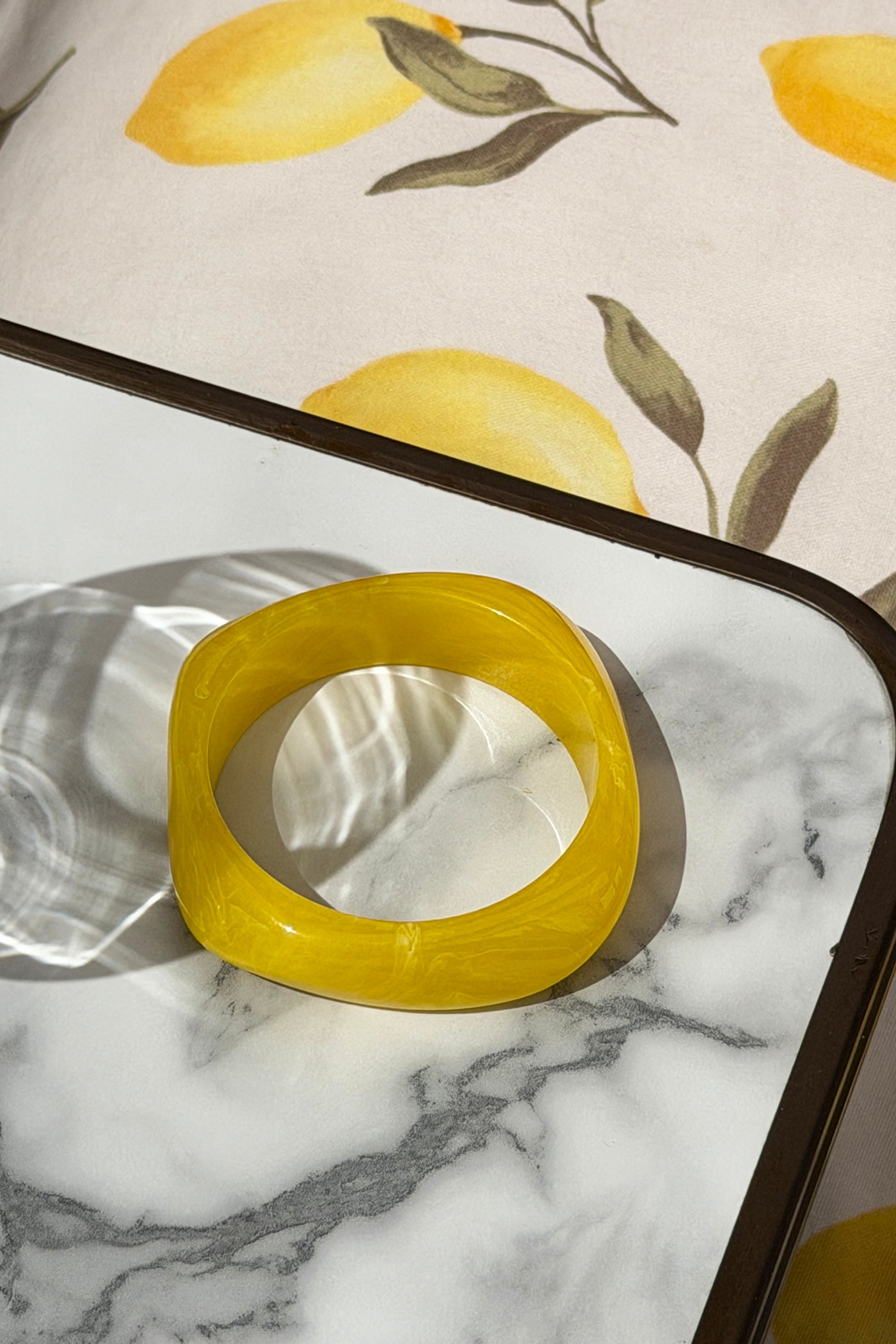 Yellow Geo Chunky Lucite Bangle