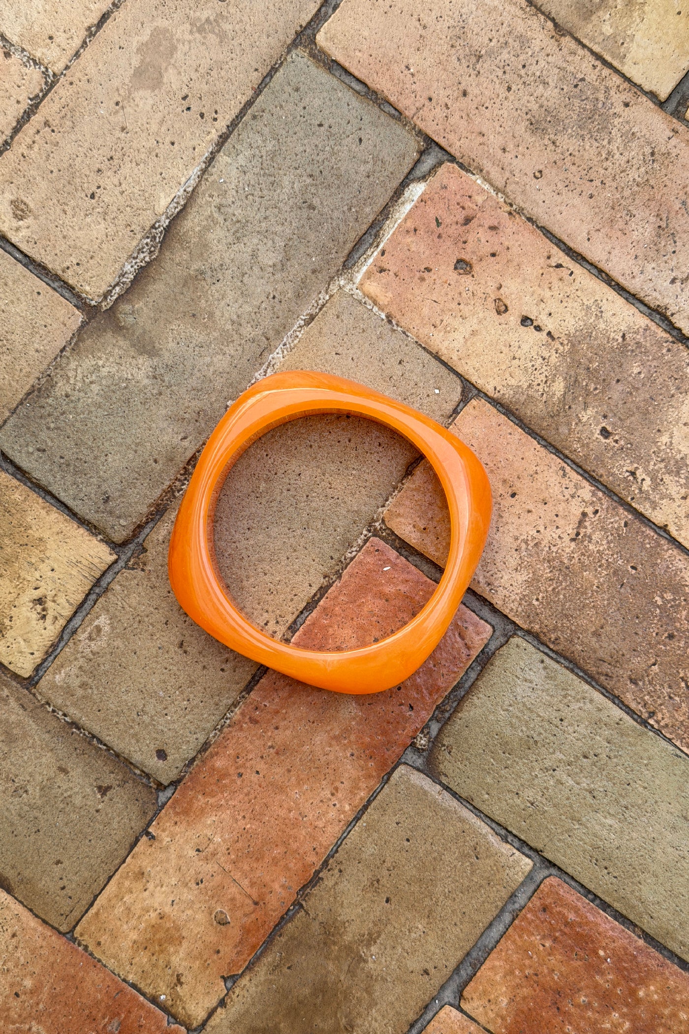 Orange Geo Chunky Lucite Bangle