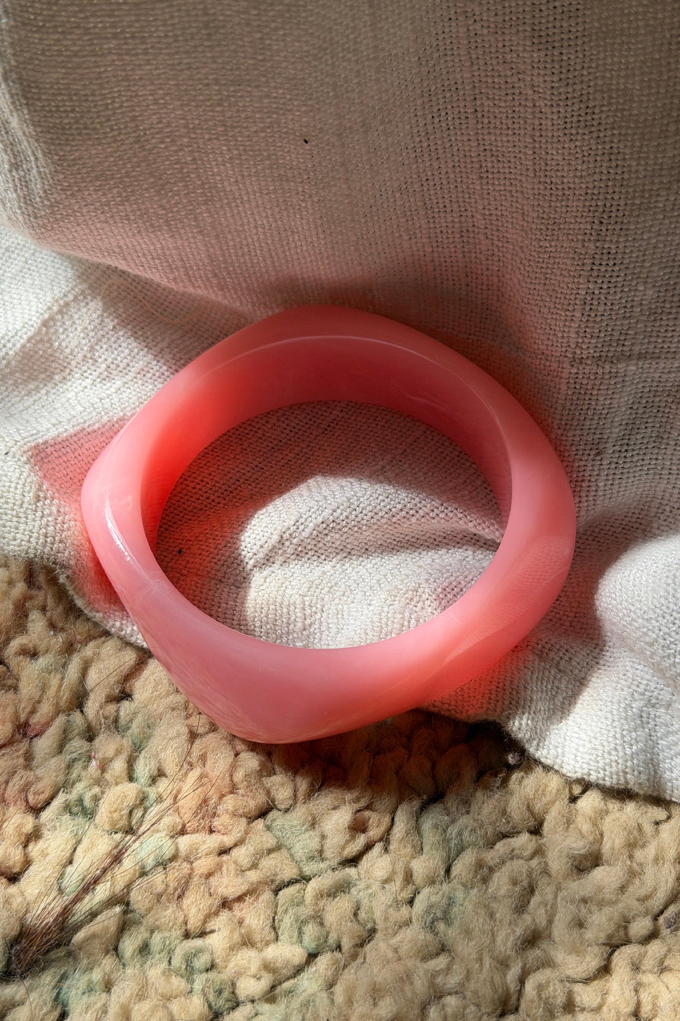 Pink Geo Chunky Lucite Bangle