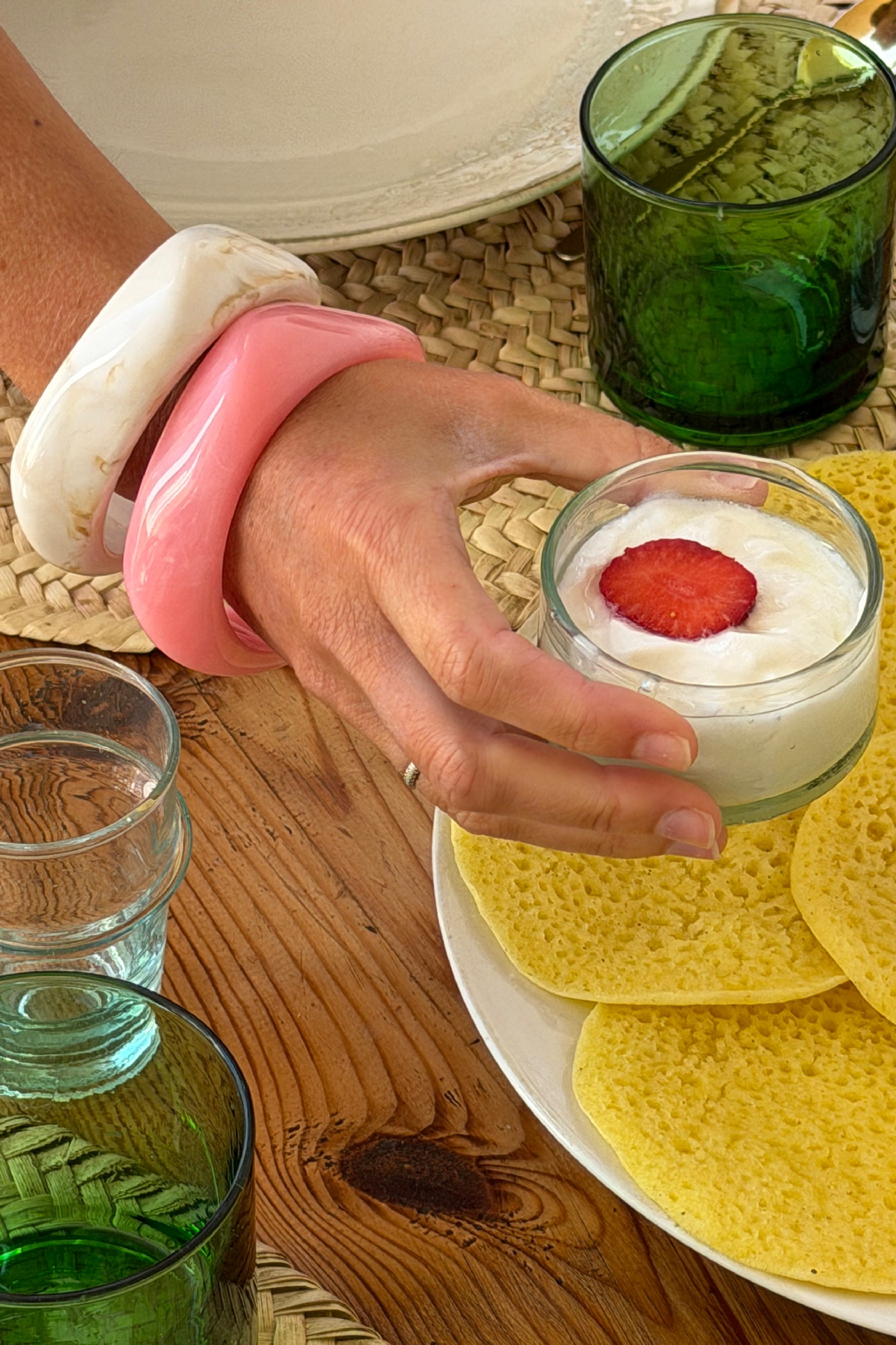 Pink Geo Chunky Lucite Bangle