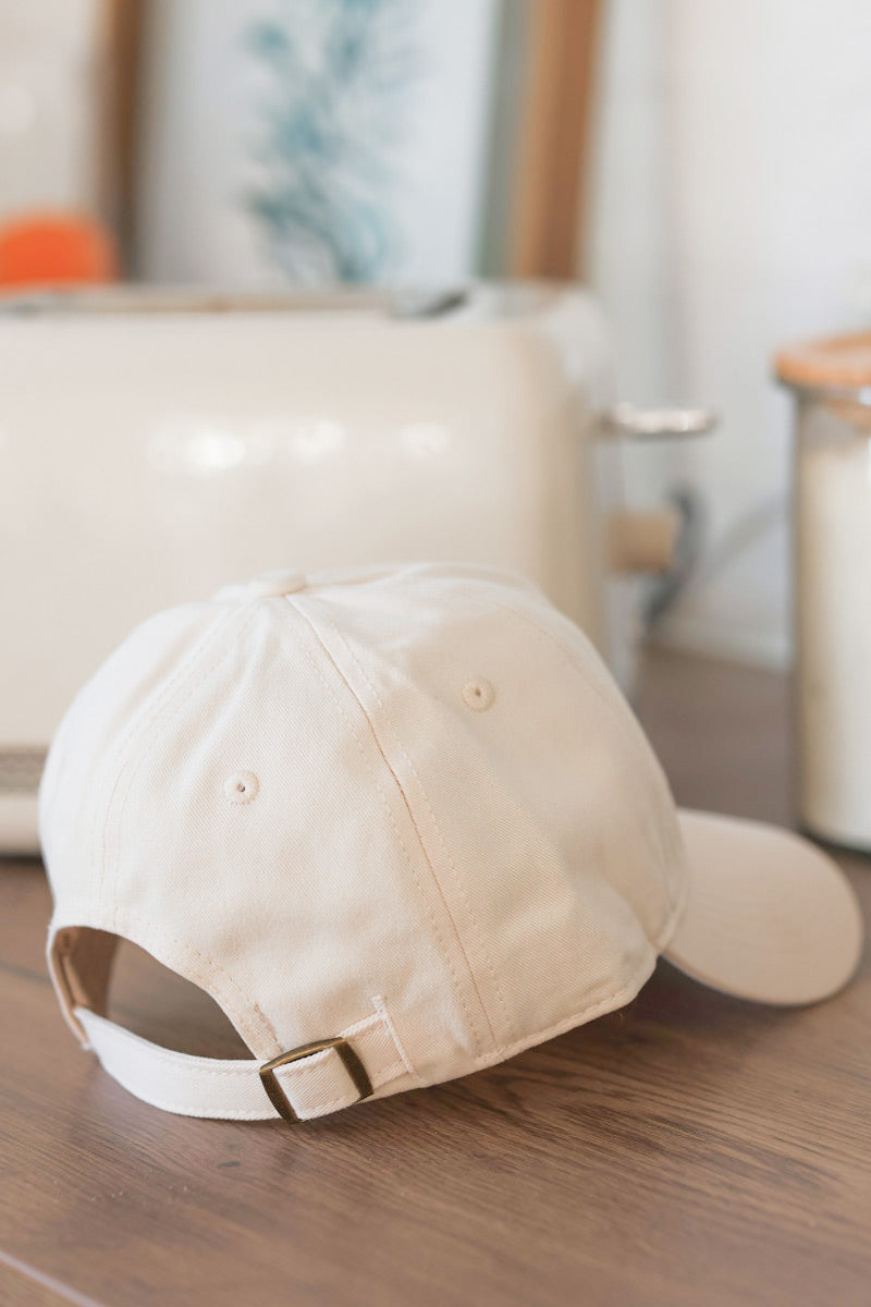 Gorra ajustable de mujer color beige