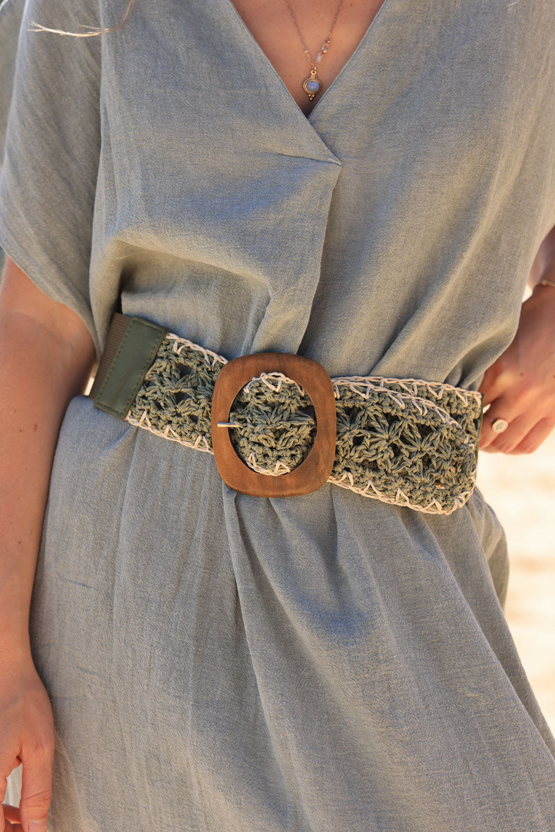Crochet Ceinture Boucle Bois Ceinture Raphia Zara Ceinture Boucle