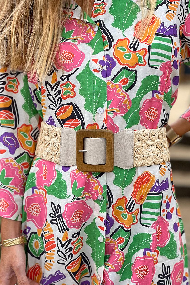 Cream Macrame Belt

