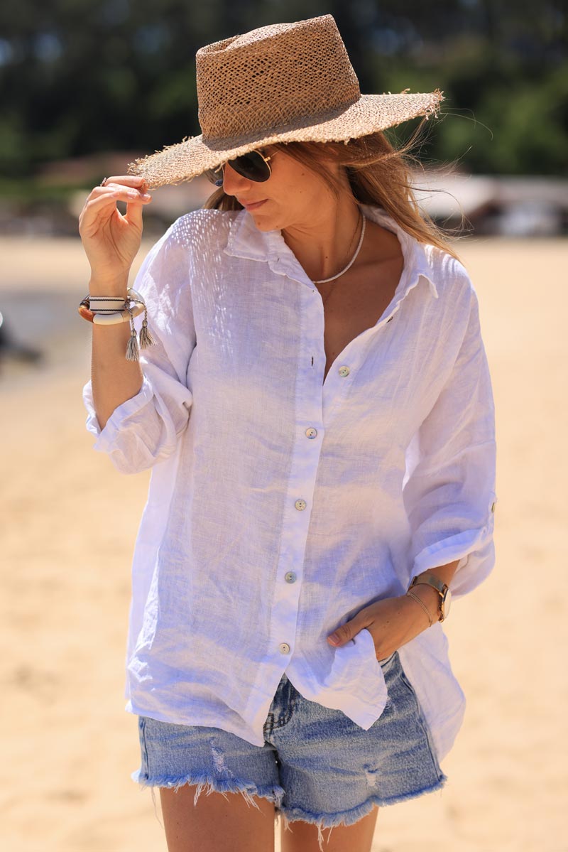 Camisa fluida blanca sale