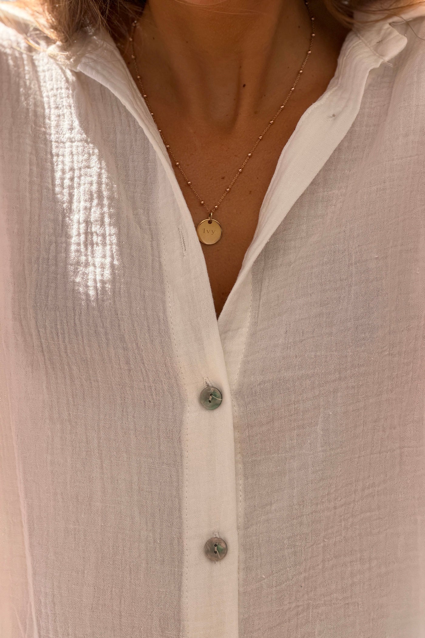 Chemise en gaze de coton blanc cassé dos imprimé Capri Amalfi Coast Italy oranges