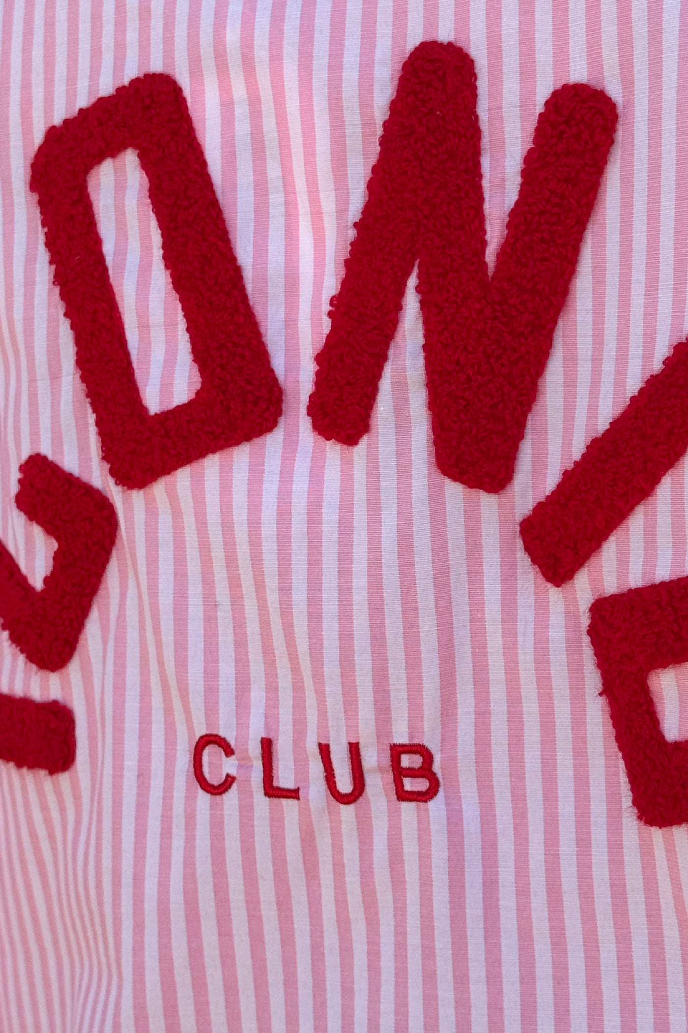 Chemise large à rayures rose broderie Iconic club