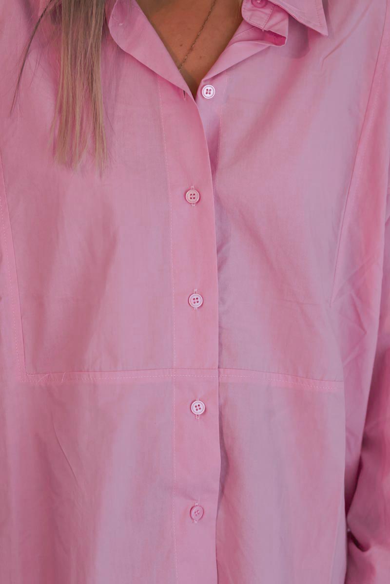 Light pink Long-Sleeve Button-Down Blouse