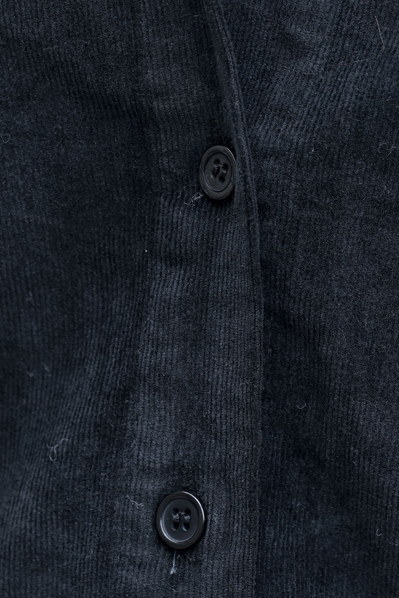 Black Pinwale Corduroy Button-Down Shirt