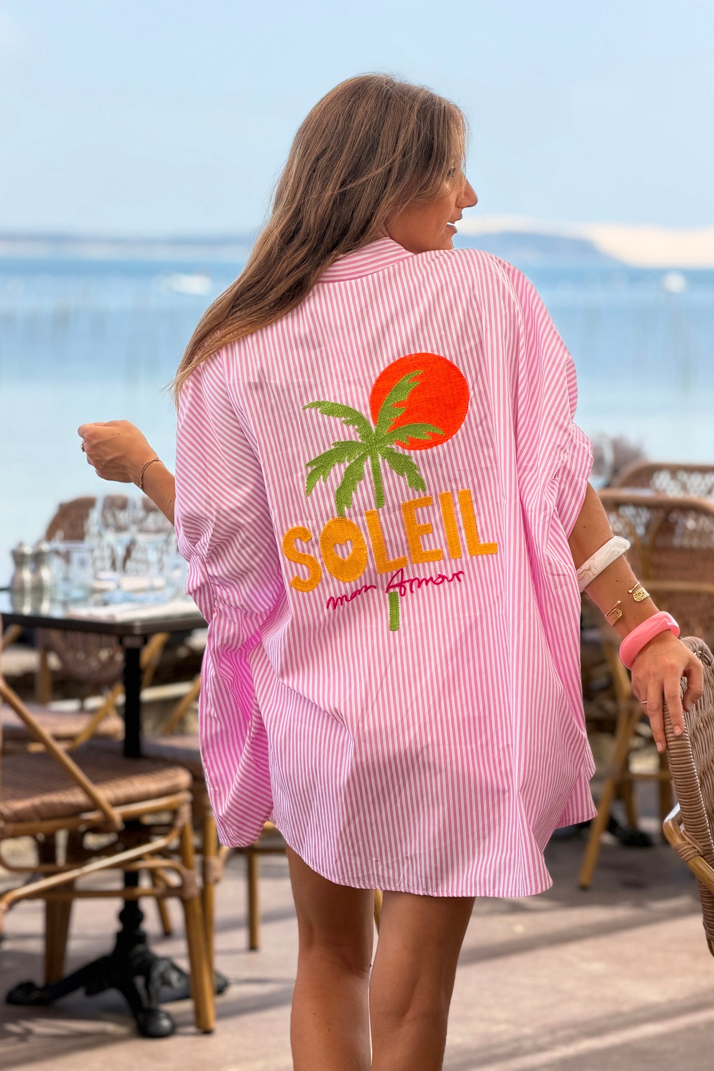 Pink Pinstripe Soleil Mon Amour Button-Down
