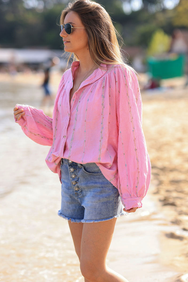 pink gold shirt
