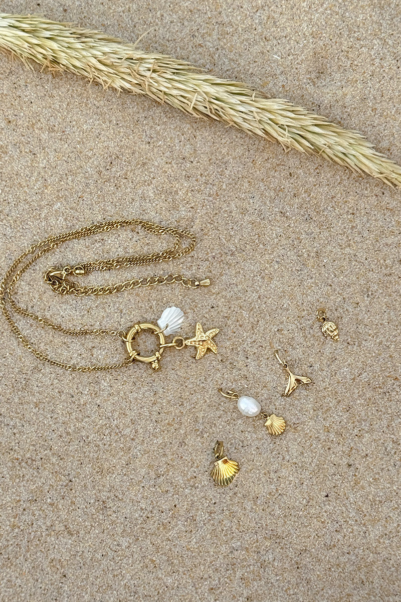 Antique Gold Charms of the Sea Necklace