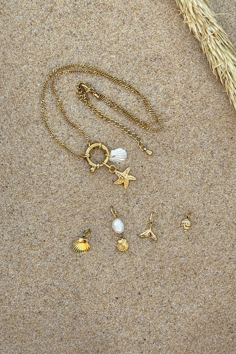 Antique Gold Charms of the Sea Necklace