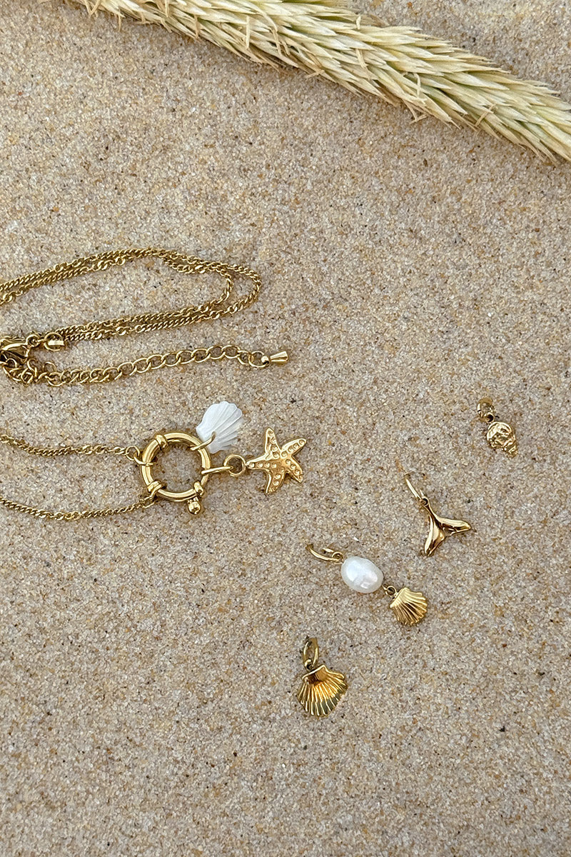 Antique Gold Charms of the Sea Necklace