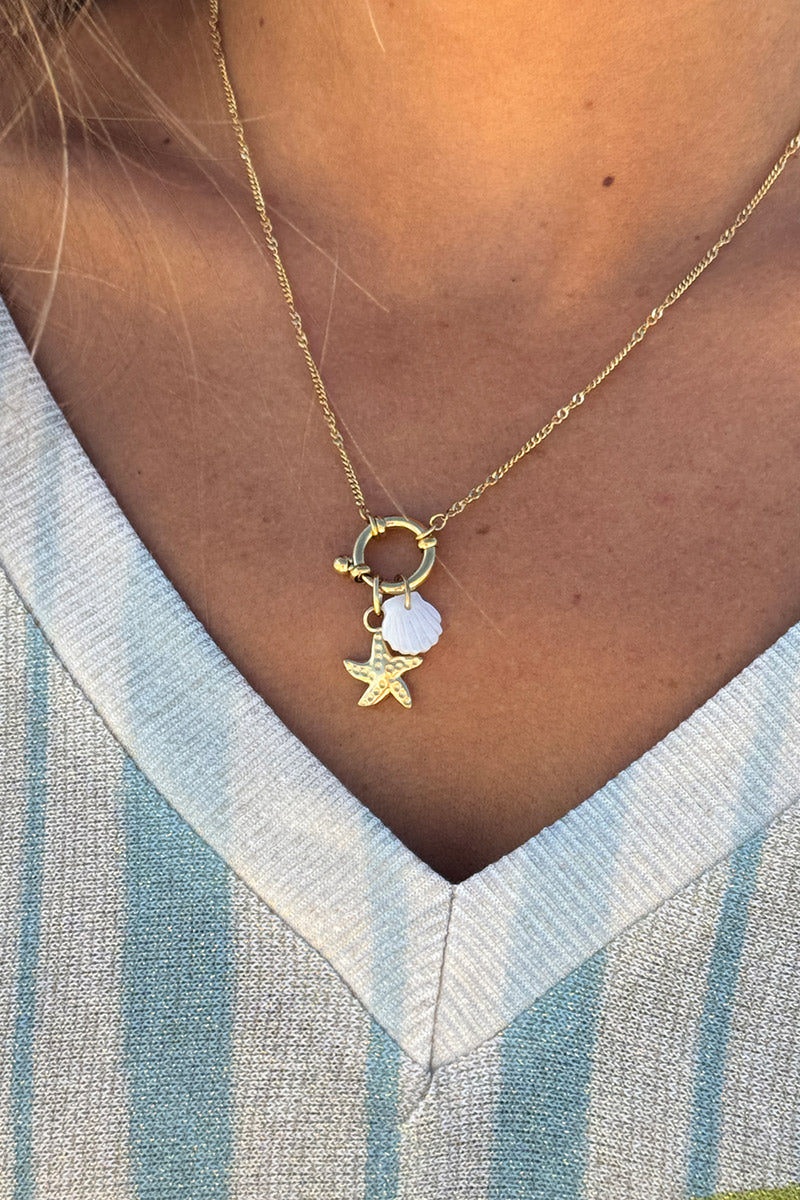 Antique Gold Charms of the Sea Necklace