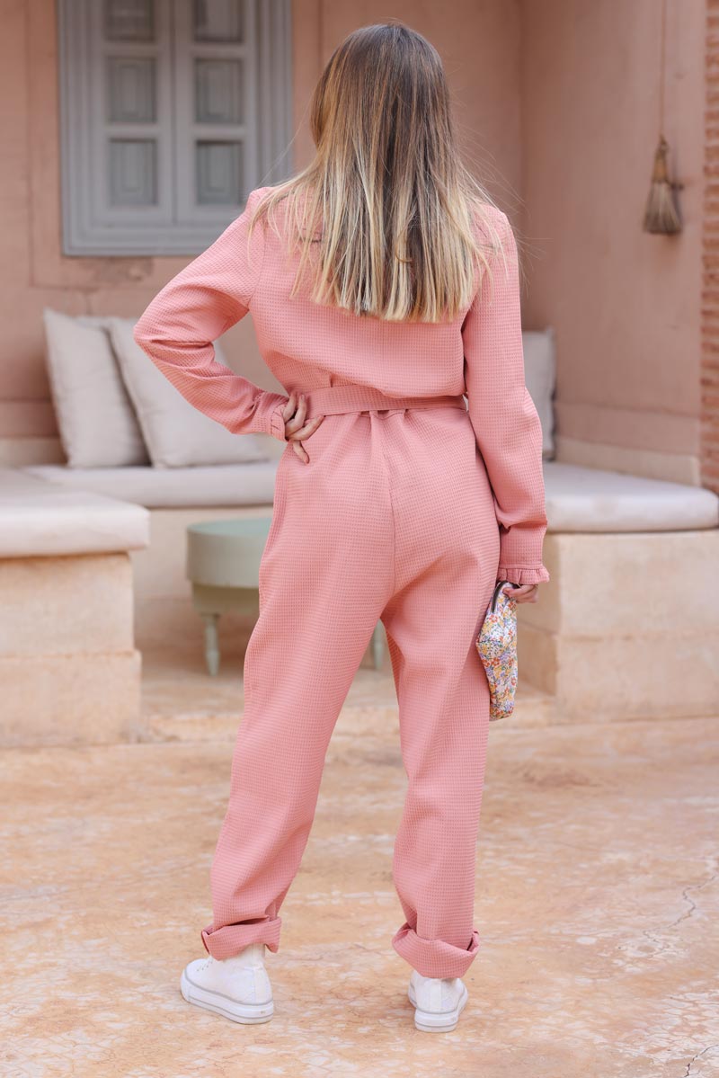 Salmon store pink jumpsuit