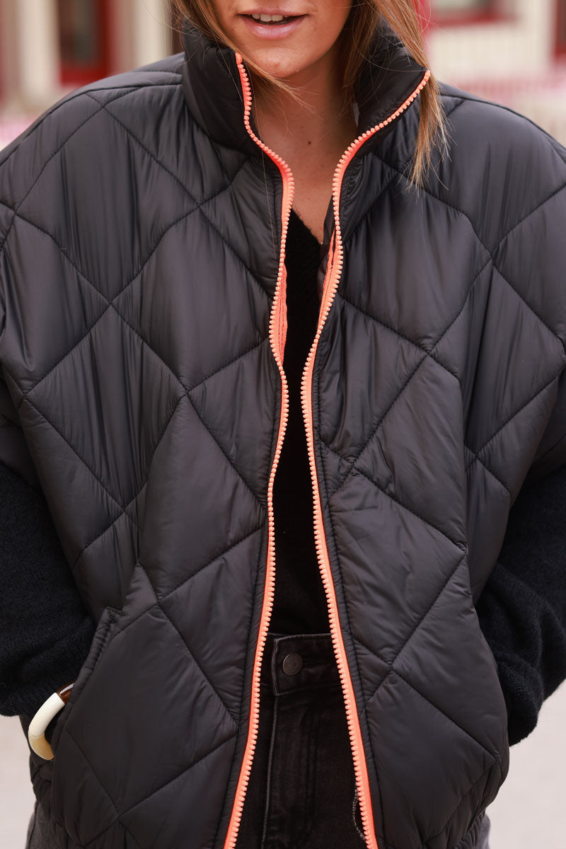 Black Quilted Puffer Vest