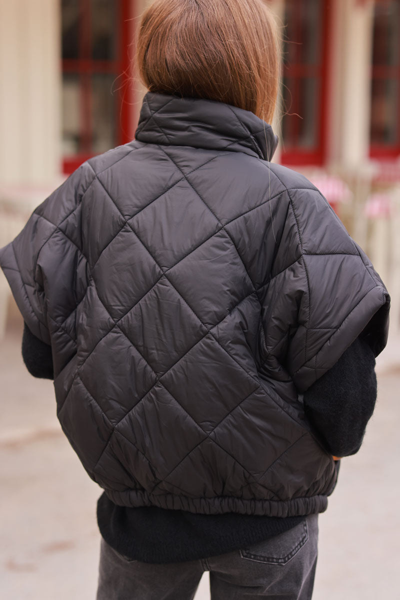 Black Quilted Puffer Vest