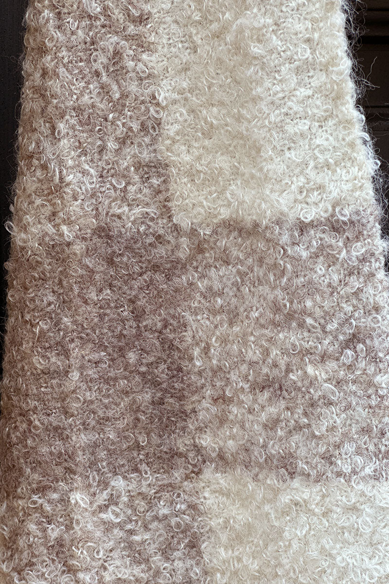 Brown Plaid Sherpa Scarf