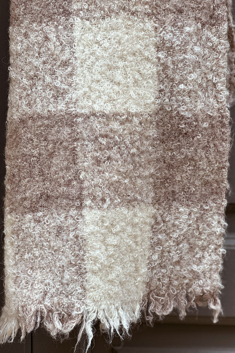 Brown Plaid Sherpa Scarf