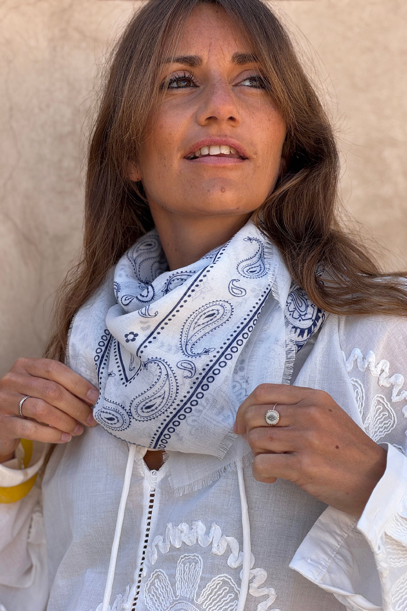 White Paisley Classic Bandana