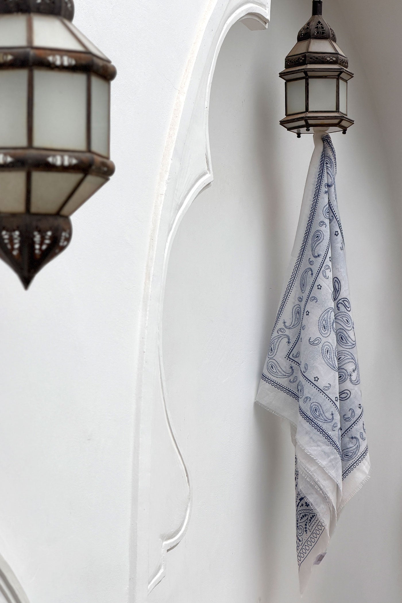 White Paisley Classic Bandana