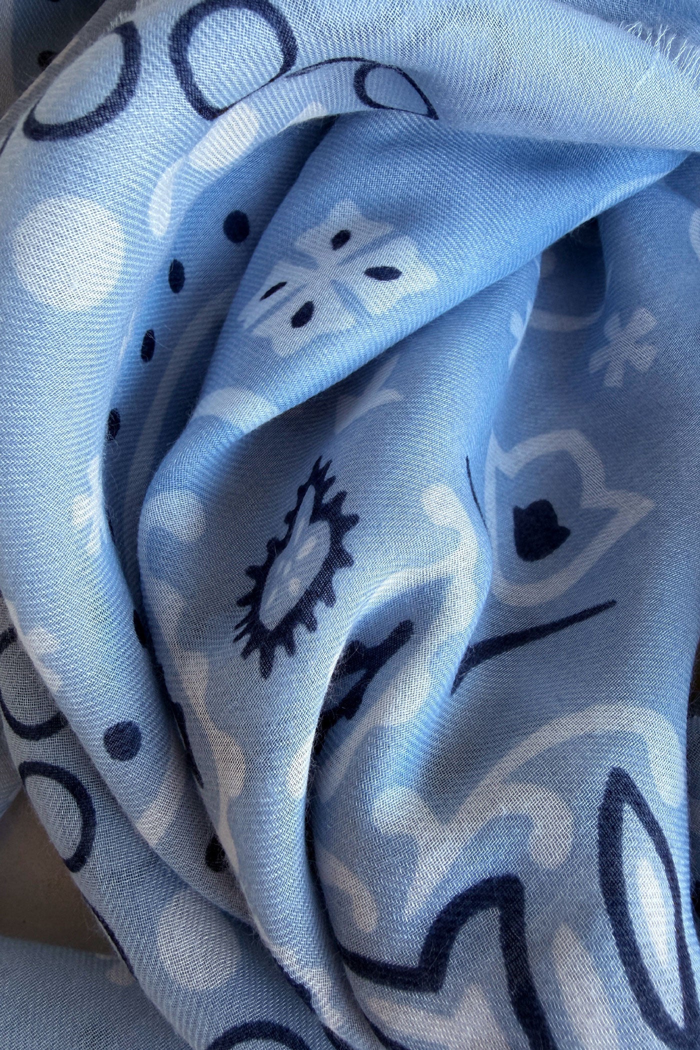 Light Blue Paisley Classic Bandana
