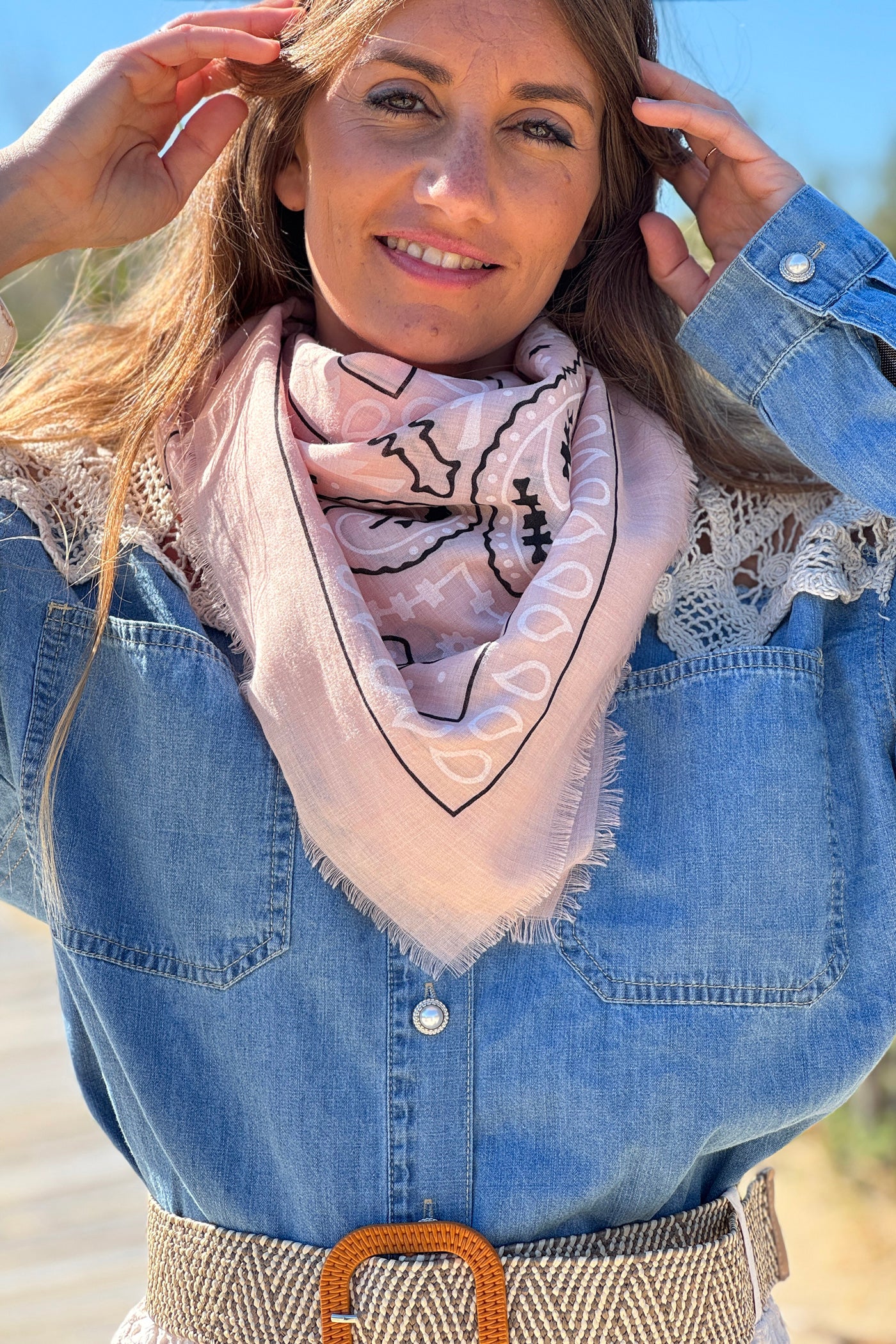 Pink Paisley Classic Bandana