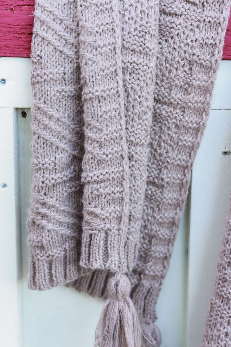 Taupe Cable Knit Jumper Scarf