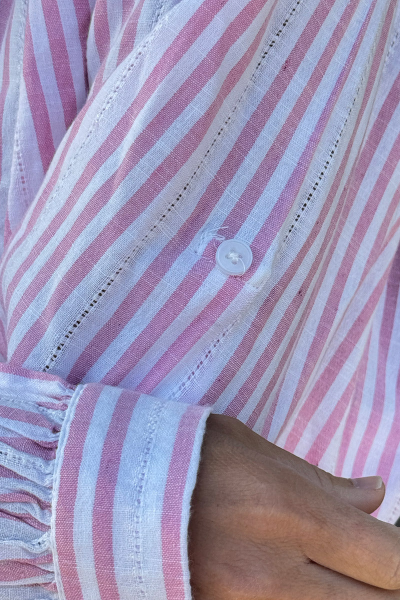 Pink Pinstripe Victorian Blouse and Shorts Play Set