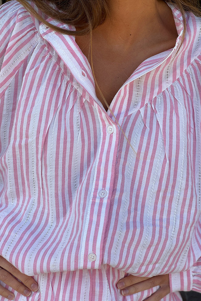 Pink Pinstripe Victorian Blouse and Shorts Play Set