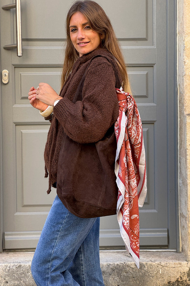 Brick Batik Scroll Pashmina