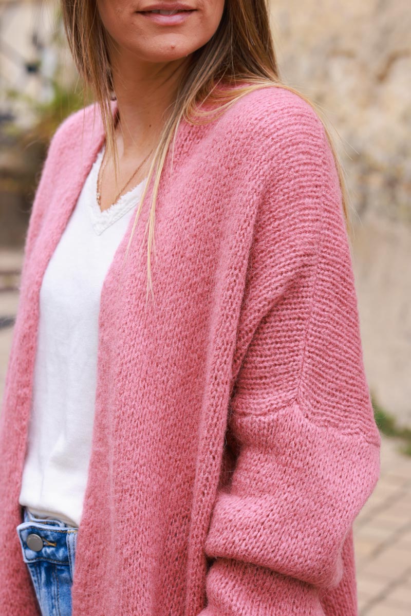 Rosewood cardigan with wrap around collar