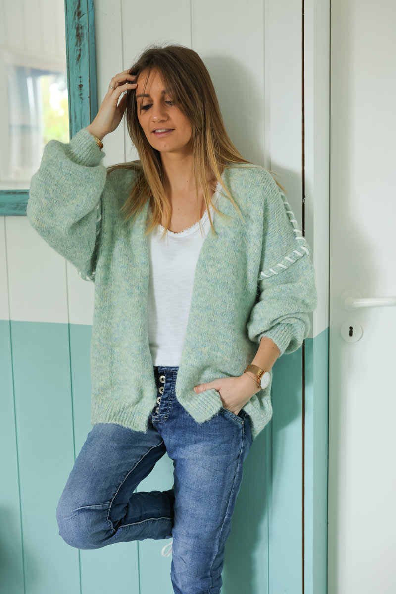 Chunky on sale green cardigan