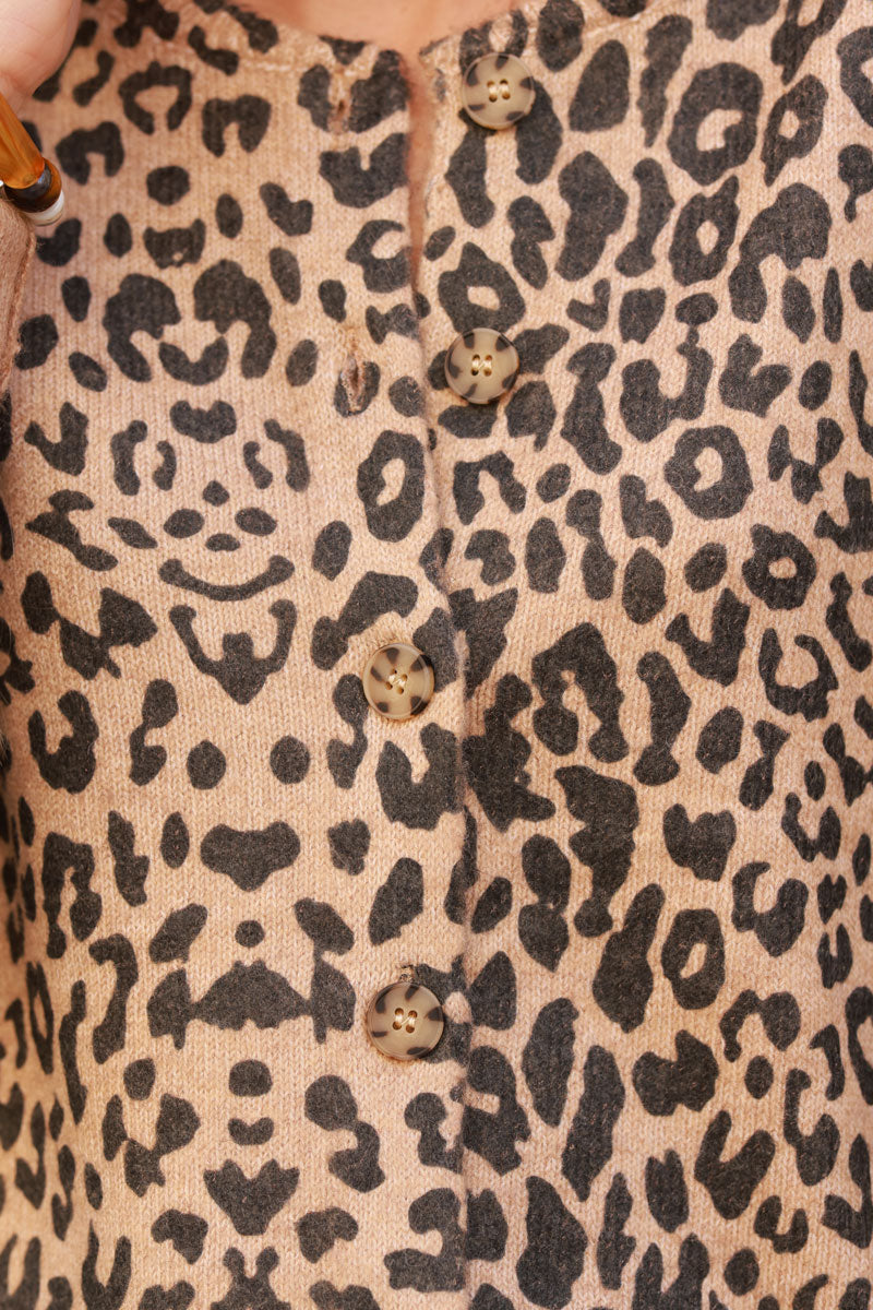 Leopard Print Knit Cardigan