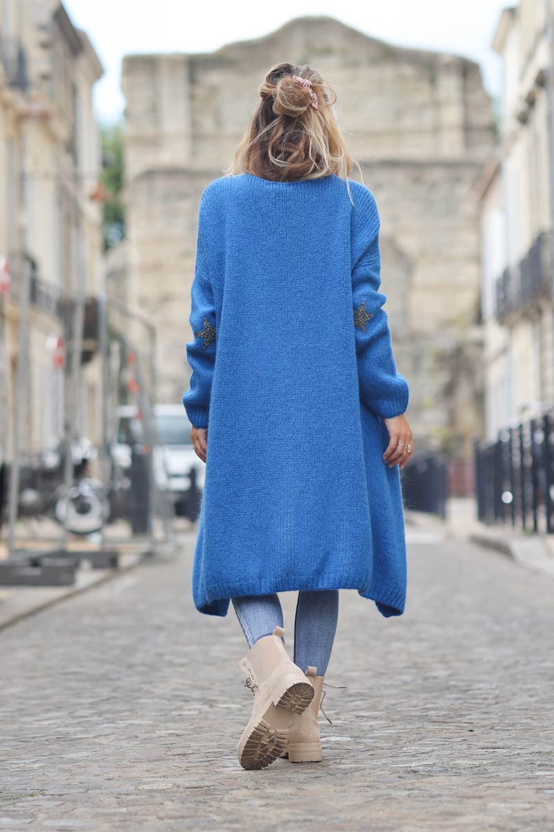 Gilet long online bleu