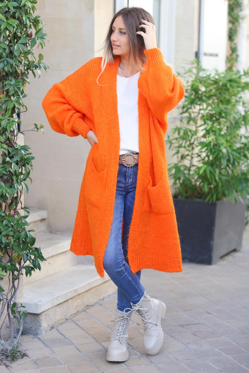 Long 2025 cardigan orange