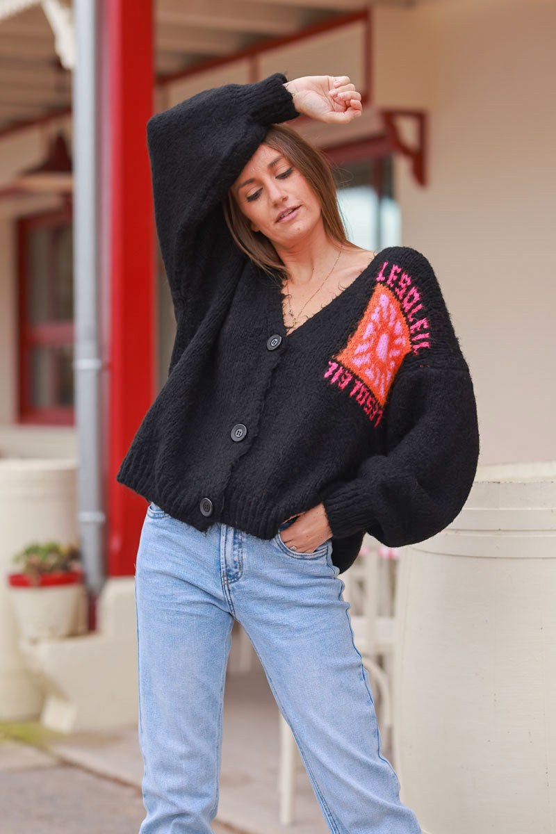 Black Knit “Le Soleil” Cardigan jumper