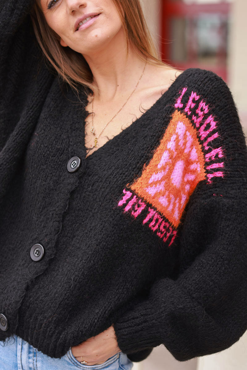 Black Knit “Le Soleil” Cardigan jumper