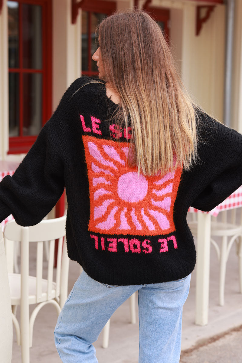 Black Knit “Le Soleil” Cardigan jumper