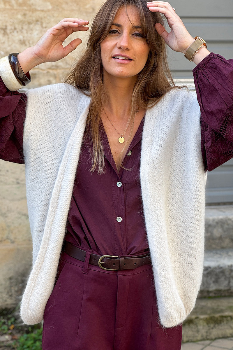 White Mohair Sweater Vest