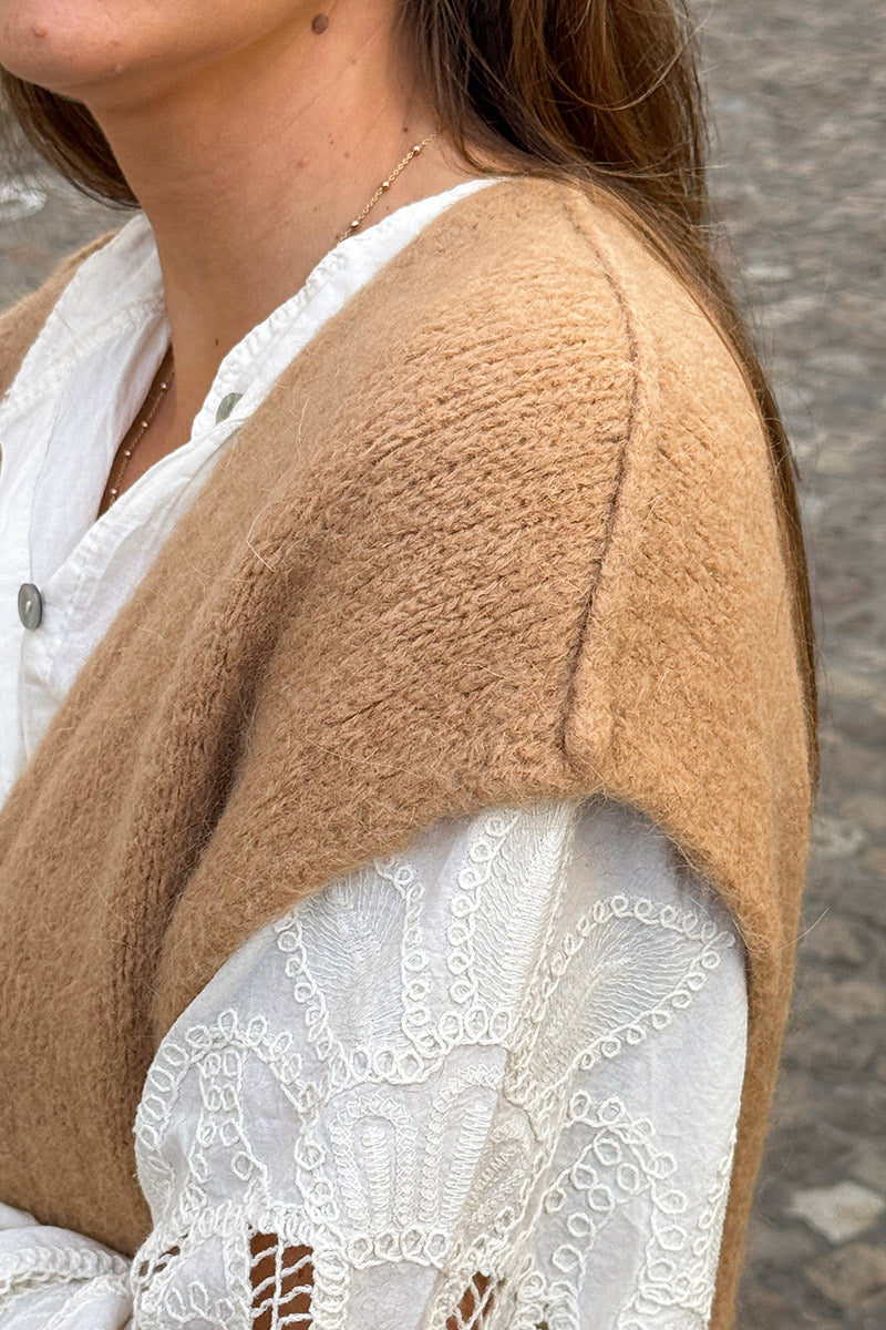 Camel Mohair Sweater Vest