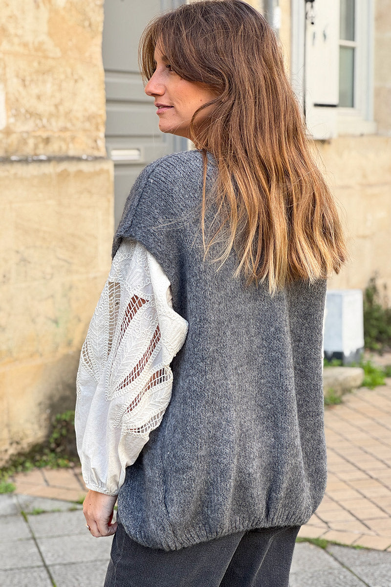 Gray Mohair Sweater Vest