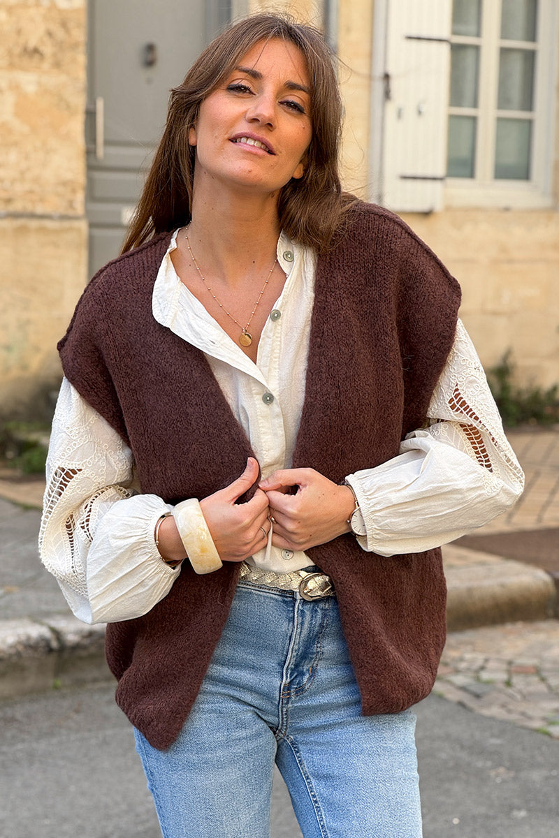 Brown Mohair Sweater Vest