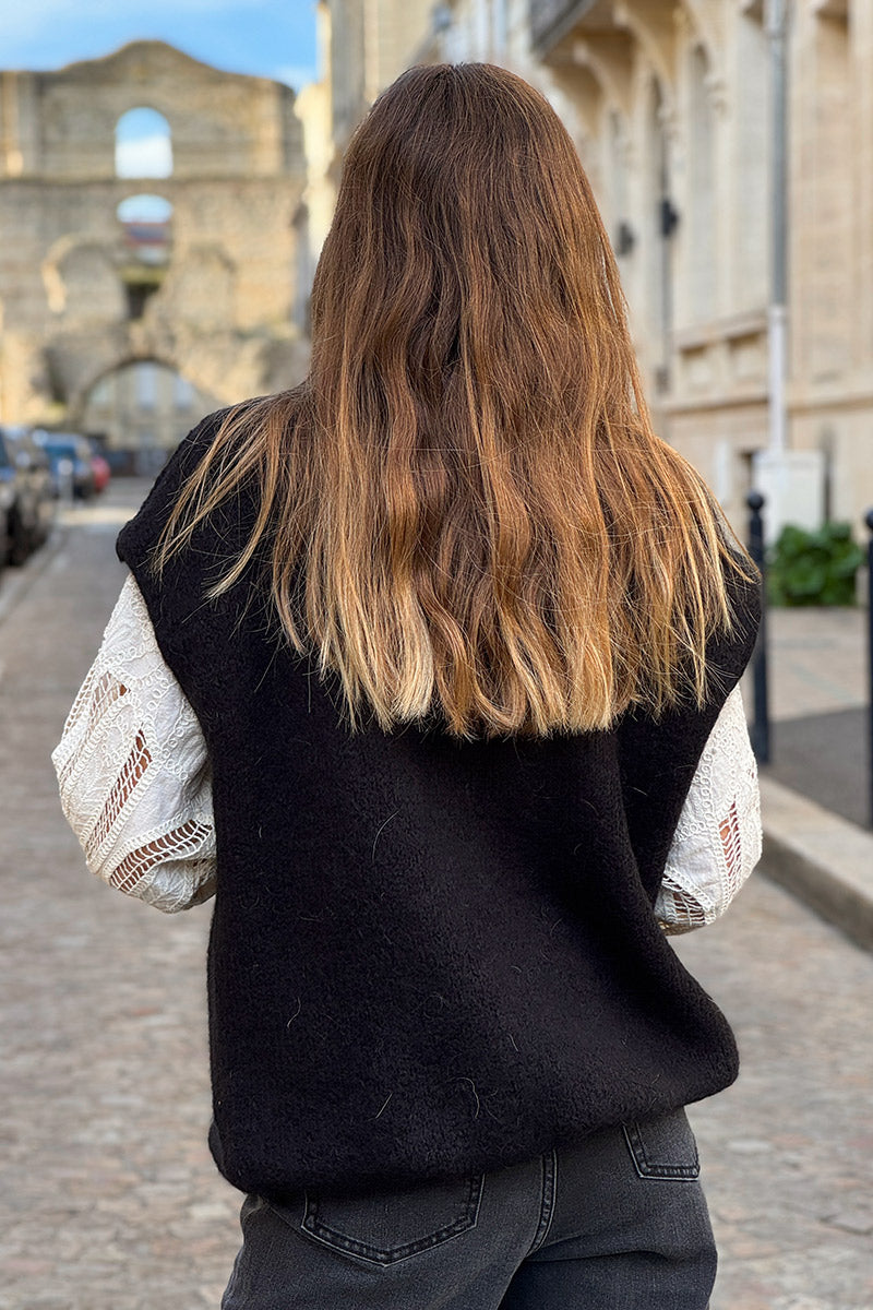 Black Mohair Sweater Vest