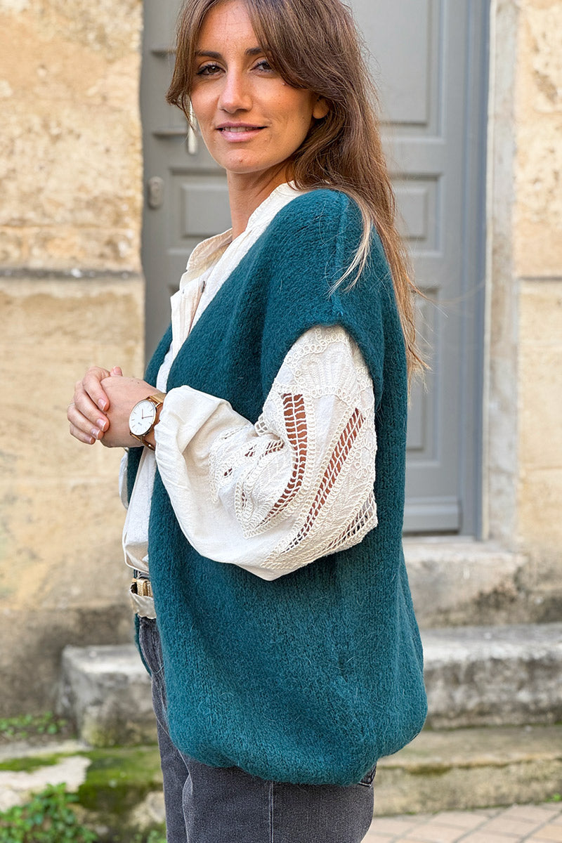 Teal Mohair Sweater Vest